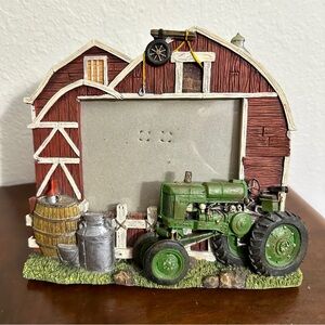 3x5 Rustic Barn and Green Tractor Picture Frame
